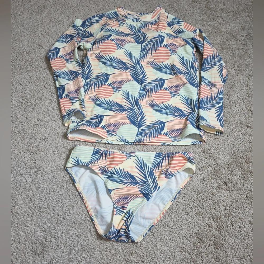 Swimwear Tree Rash Guard + Bottom Swimsuits Size 13/14